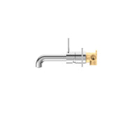 Mecca Handle Up Wall Basin Mixer Combination w/ Plate - Chrome